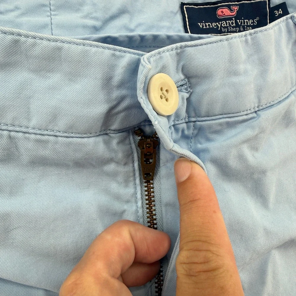 Vineyard Vines Breaker Shorts Mens 34 Light Blue Classic Fit Chino Twill 8